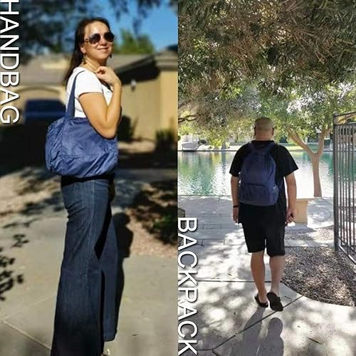 Miniatura 9 de MOCHILA DE VIAJE PLEGABLE LIGERA DURADERA RESISTENTE AL AGUA  MOCHILA PLEGABLE, Rosado, Mochilas de viaje