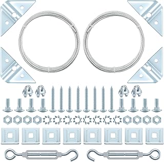 HOME MASTER HARDWARE 2 Pack Anti Sag Gate Kit for Wooden Fence Repair, Zinc Plated Steel, Anti-sag Gate Hardware Kit - Turnbuckle, Hooks, Heavy Steel Cable(7.5ft), Screws
