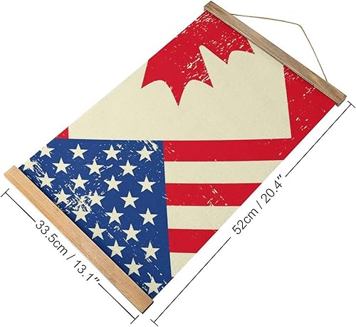 Miniatura 2 de Bandera de Estados Unidos y Canadá para colgar en la pared, lienzo, impresión artística, pintura para colgar en la pared para decoración del hogar