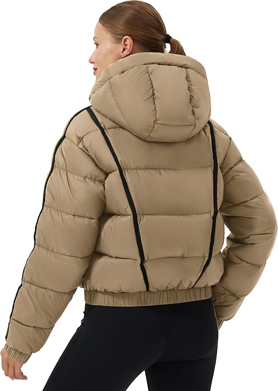 Pioneer Camp Winterjas voor dames, lang, warm, gewatteerd, waterdicht, winterjas, mantel voor dames, winter met afneembare kraag van imitatiebont, olijfgroen, L