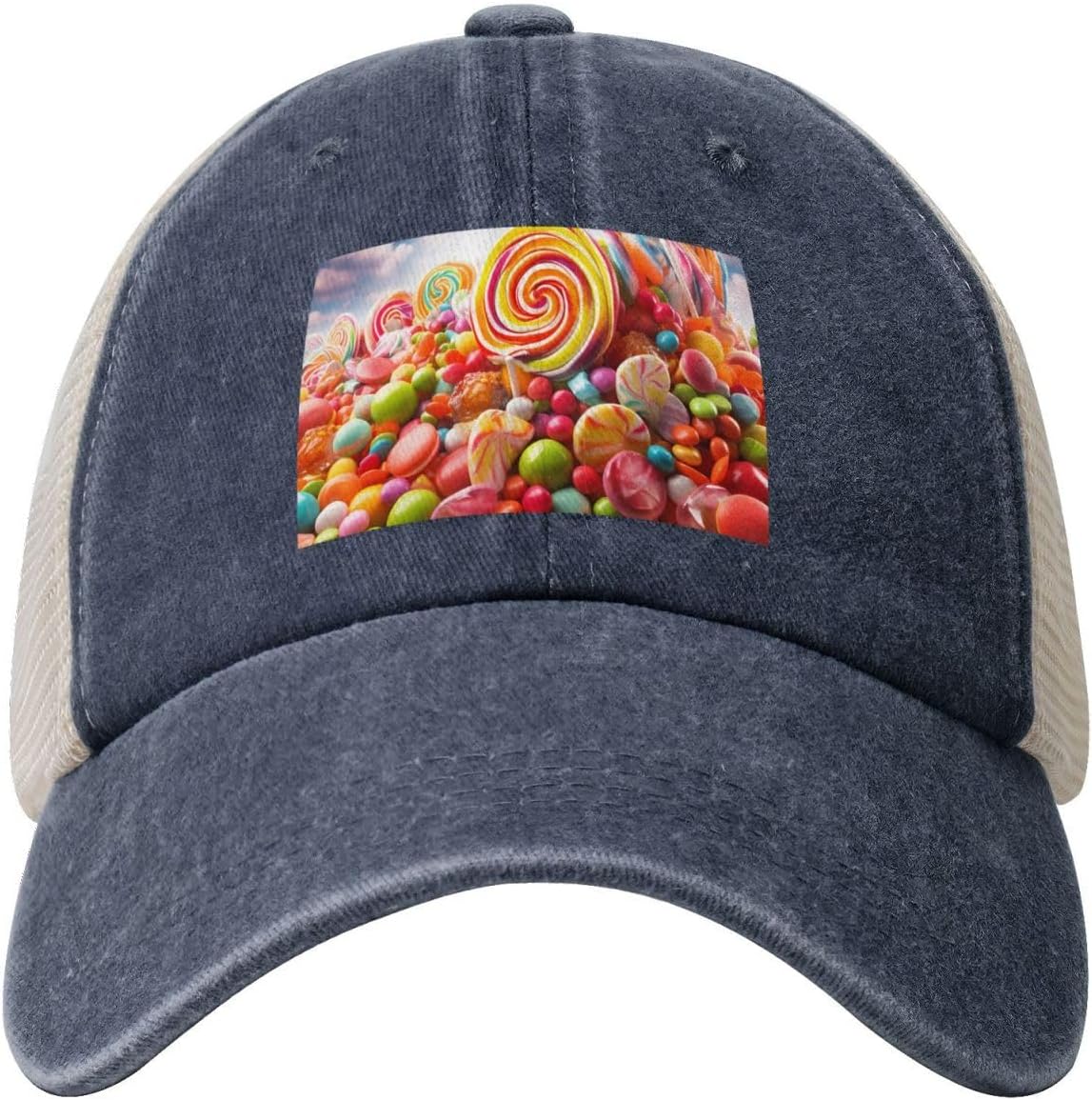 Snapback Trucker Hats Rainbow Candy Cowboy Baseball Caps Adjustable Blank Mesh Ball Caps for Men Women