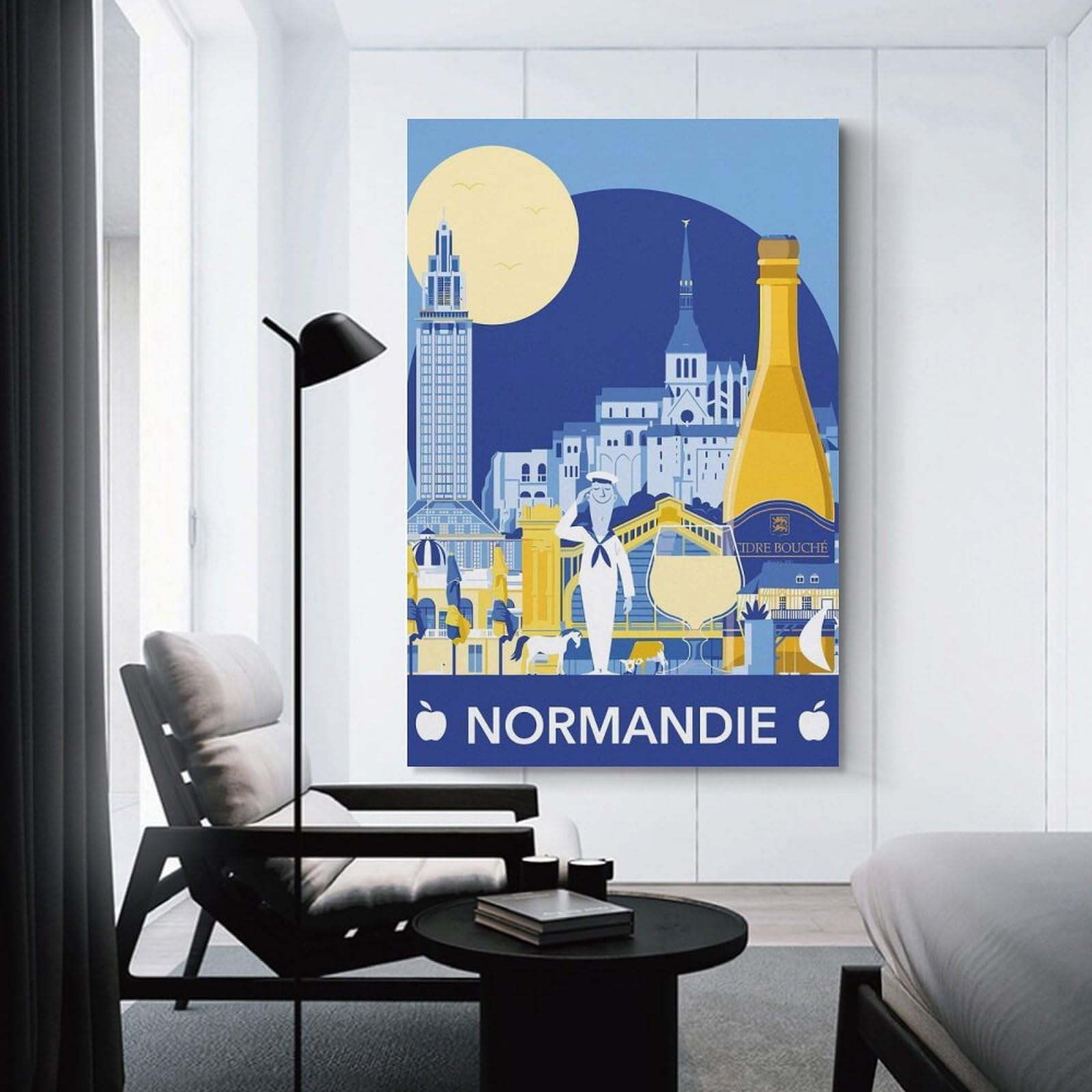 Junmoney Normandie Travel Home Decor Wall Art 20x30inch(50x75cm), for Lounge, Bedroom Or Personal Spaces, Gift Idea for Housewarming And Birthdays
