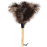 iHUFeather 16inch Ostrich Feather Duster Fluffy Natural Genuine Ostrich Feathers with Wooden Handle and Eco-Friendly Reusable Handheld Feather Duster for Cleaning Supplies(10PCS)