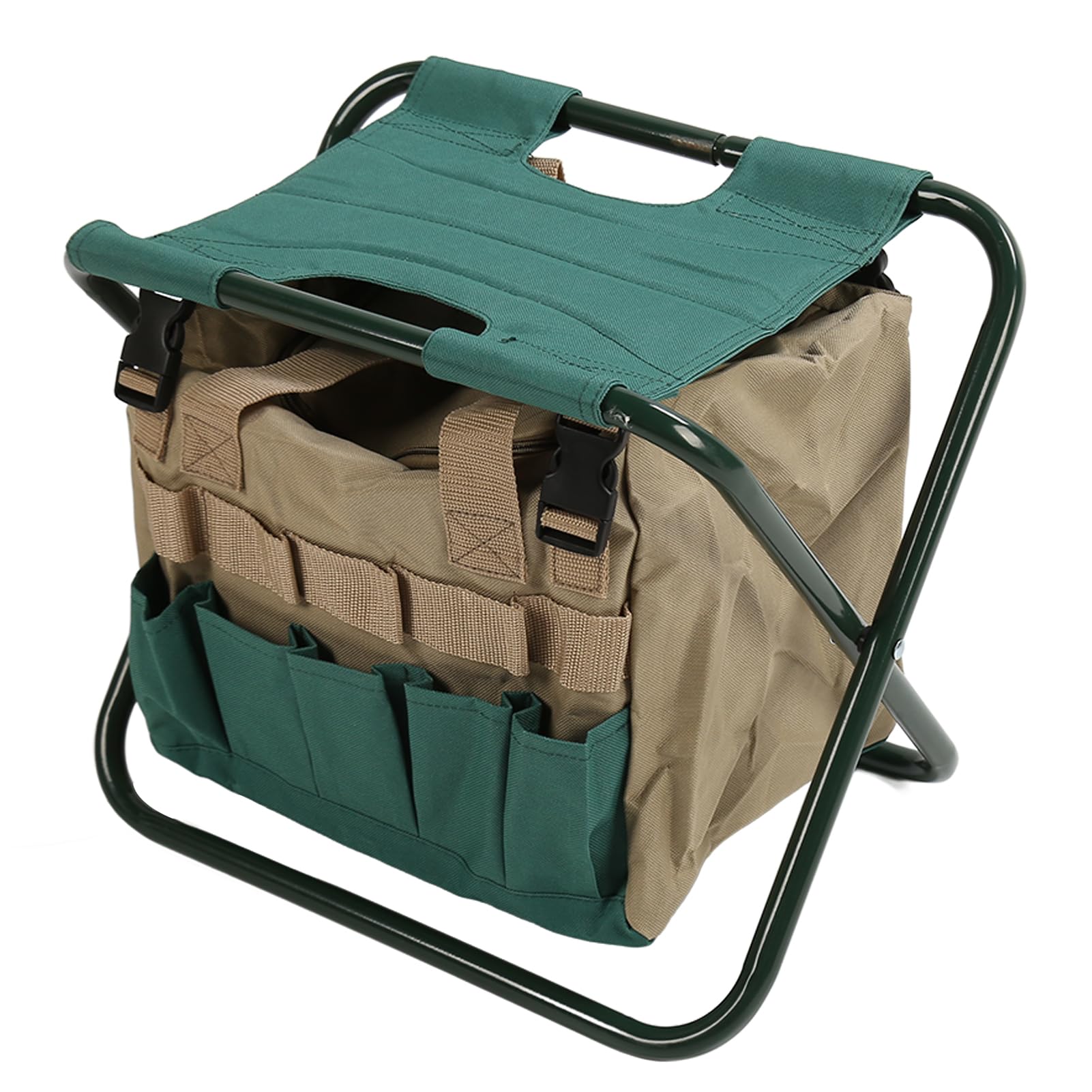 Sgabello Zaino, Sgabello da Giardiniere Pieghevole e Resistente all'Usura, Tessuto Oxford Staccabile e Durevole per Giardino (GREEN)