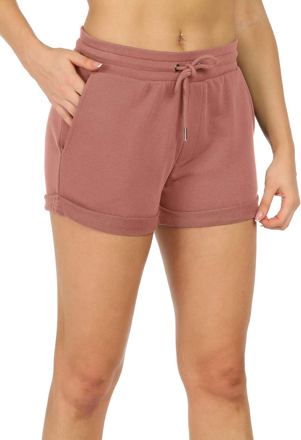 icyzone Workout Lounge Shorts for Women - Athletic Running Jogging Cotton Sweat Shorts(Pack of 2) - Image 2