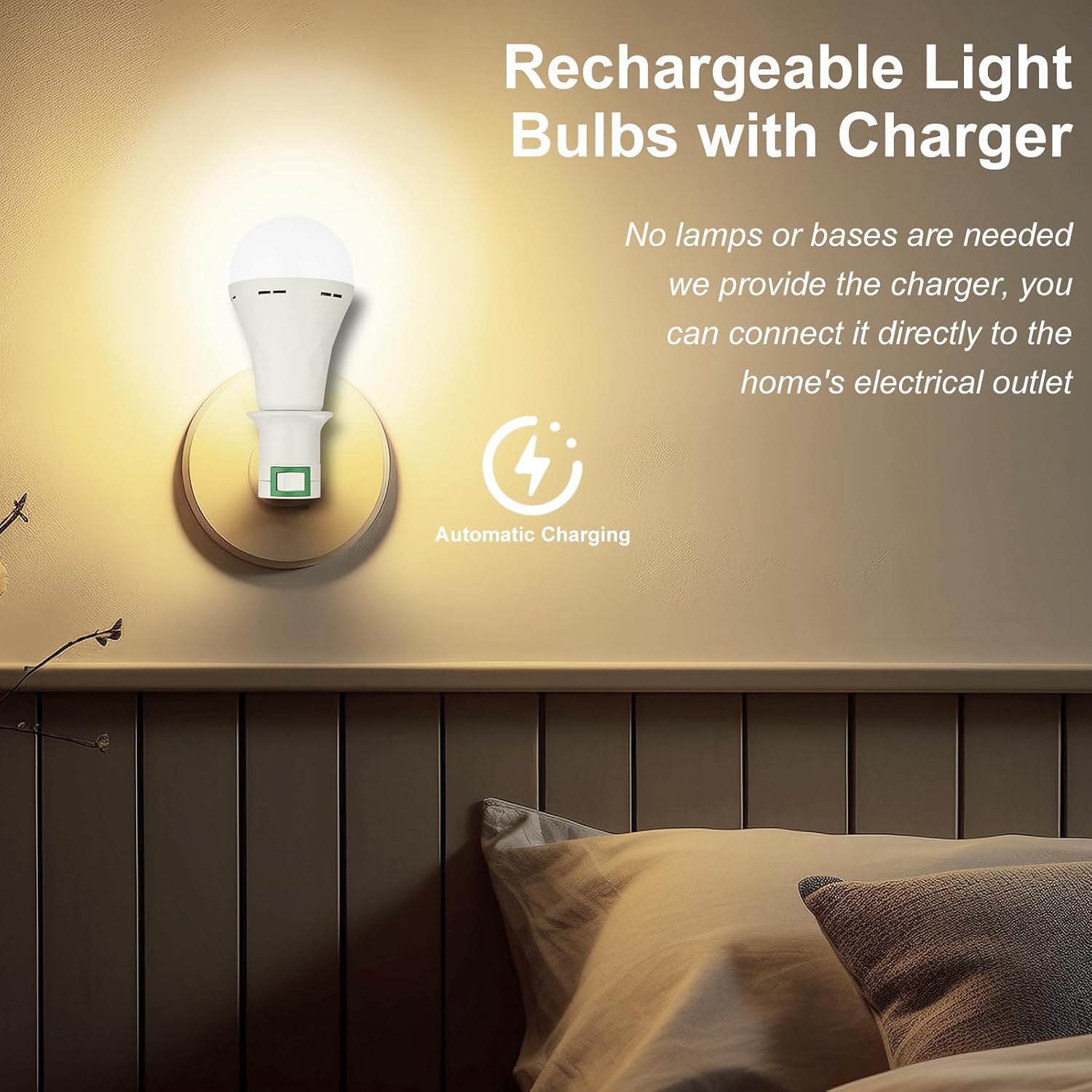 2 Pack Rechargeable Emergency Light Bulbs for Lamps 8500K White Equivalent 5 71C6e+2ZPmL. AC SL1500