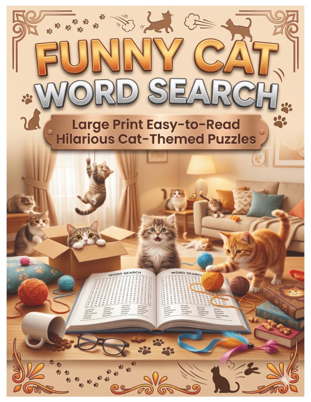 Funny Cat Word Search: Large Print Easy-to-Read Hilarious Cat-Themed Puzzles (Cat Lovers Puzzle Series)