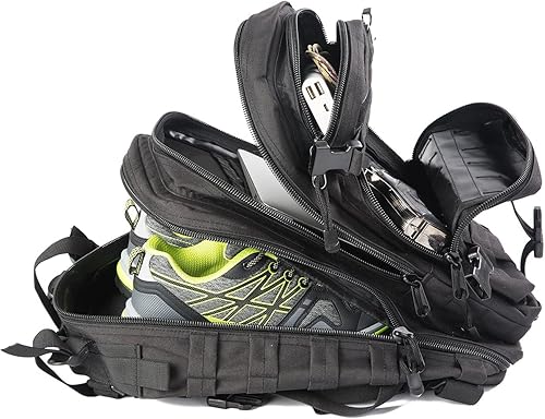 Miniatura 4 de Pequeña mochila táctica militar mochila de asalto del ejército mochila GYM senderismo Bug Out bolsa, Negro -, Compacto