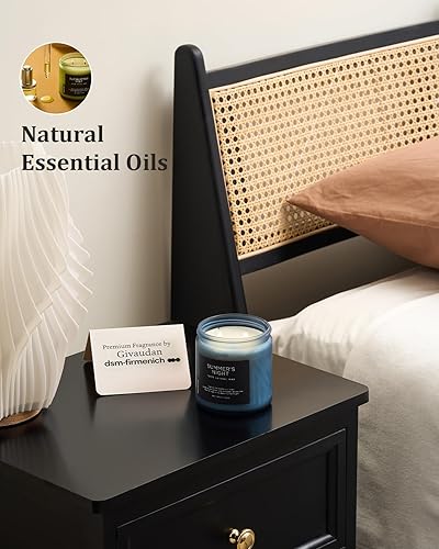 Miniatura 6 de M&SENSE Vela perfumada de noche de verano, 11.6 onzas de cera de soja natural limpia y no tóxica para el hogar, vela mediana de 2 mechas, regalos