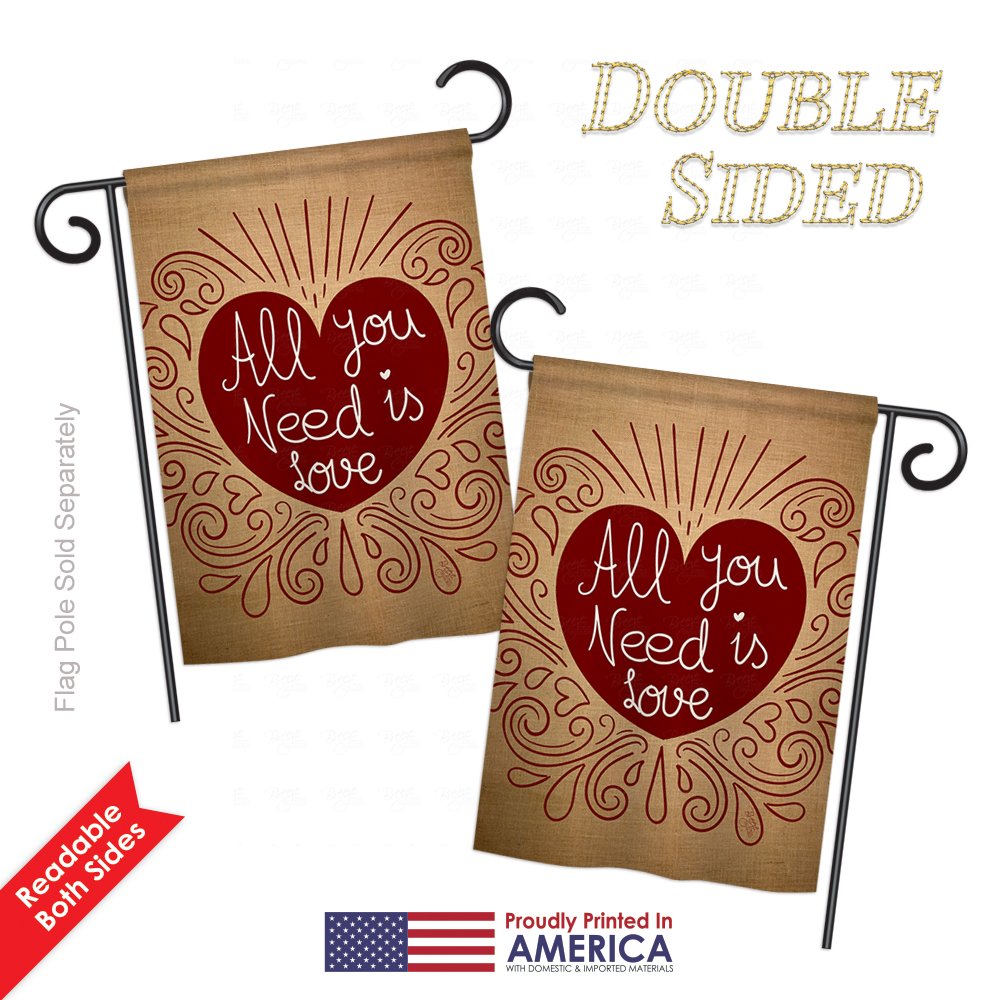 Breeze Decor G151052 All You Need is Love Burlap Spring Valentines