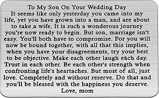 Mom to Son Gift Groom Gift to My Son On Your Wedding Day Groom Wallet Card Son Wedding Gift from Mom