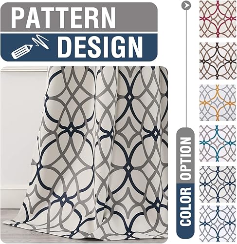 Miniatura 5 de H.VERSAILTEX  Cortinas opacas estampadas para dormitoriosala de estar, longitud 63 pulgadas (160.02 cm)84pulgadas (213.36 cm)96pulgadas (243.84