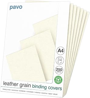 Pavo - Einbanddeckel-Lederoptik DIN A4, 250 g/m², 100-er Pack, Elfenbein
