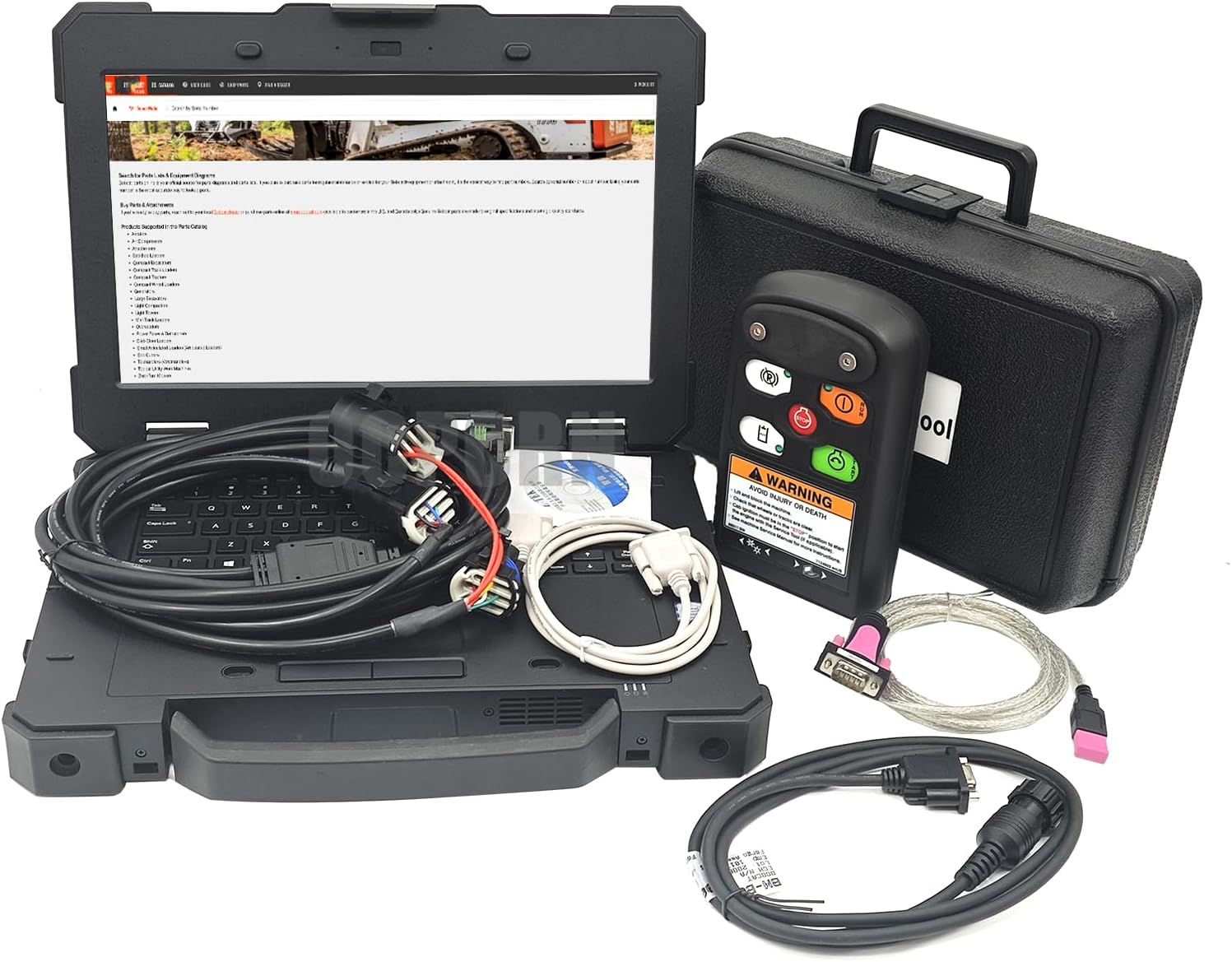 Professional Bobcatt Diagnostic Scanner, Skid Steer Code Reader, Bob catt Parts+Service Analyzer Software, Scanner for Bob catt Machines & Heavy Equipment (DELLL+Bob-tt Parts+Service Analyzer+Tool)