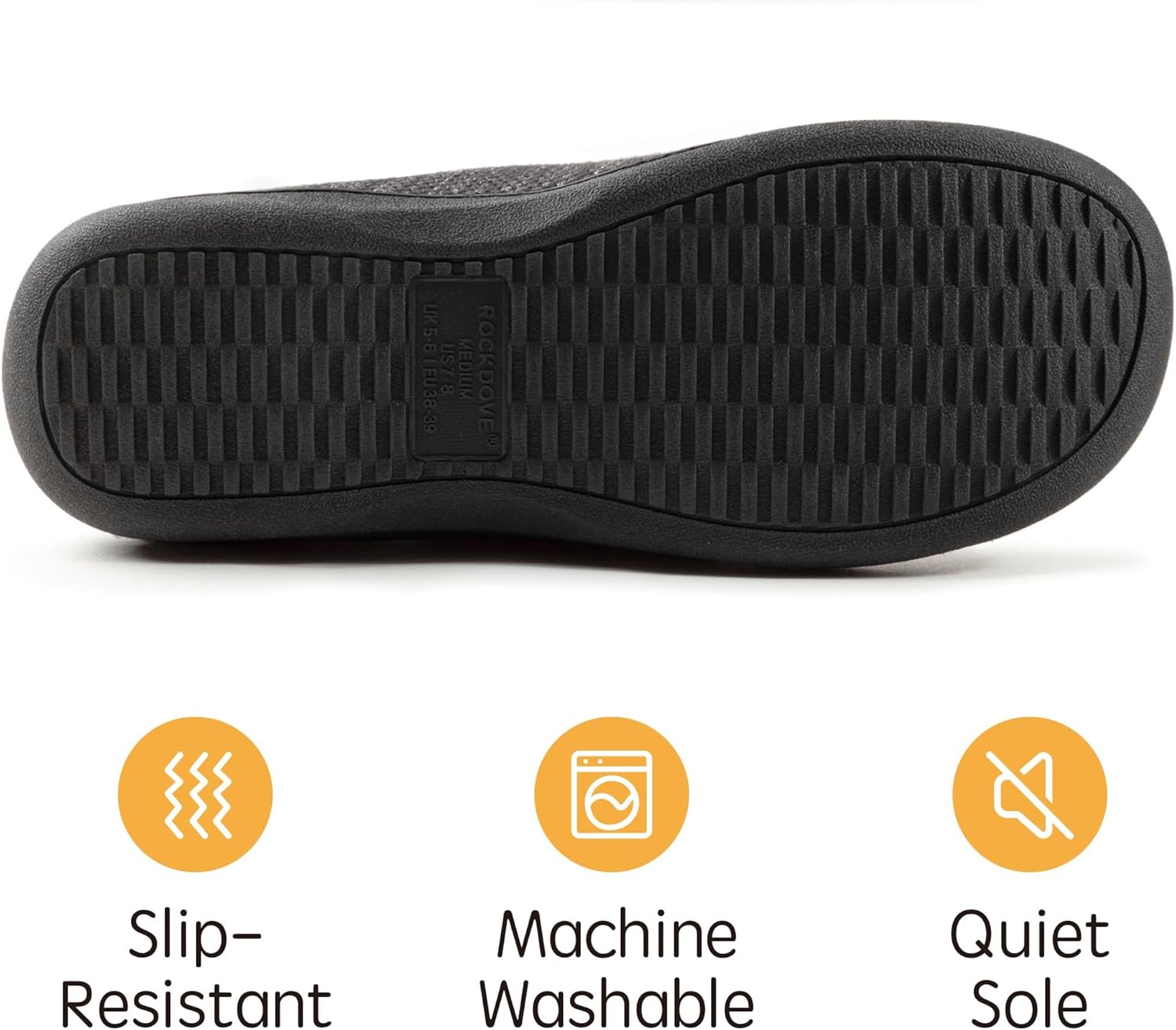 RockDove Womens Birdseye Knit Memory Foam Slippers Two Tone Slip On Open Back Breathable Waffle Upper Non Slip Rubber Sole Gift Idea - Image 5