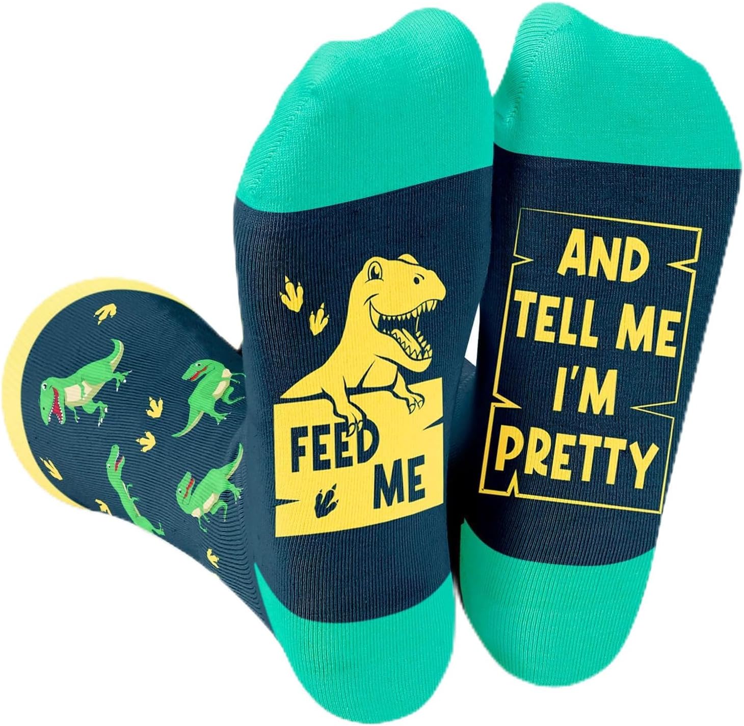 HAPPYPOP Funny Socks for Men Women - Cat Dinosaur Raccoon Gifts, Shark Bear Pig Dragon Socks