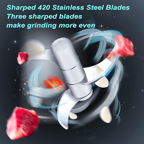 Miniatura 9 de Picadora eléctrica de ajo de 8.5 fl oz, mini picadora portátil de verduras, molinillo de ajo, triturador de cebolla, licuadora a verduras,