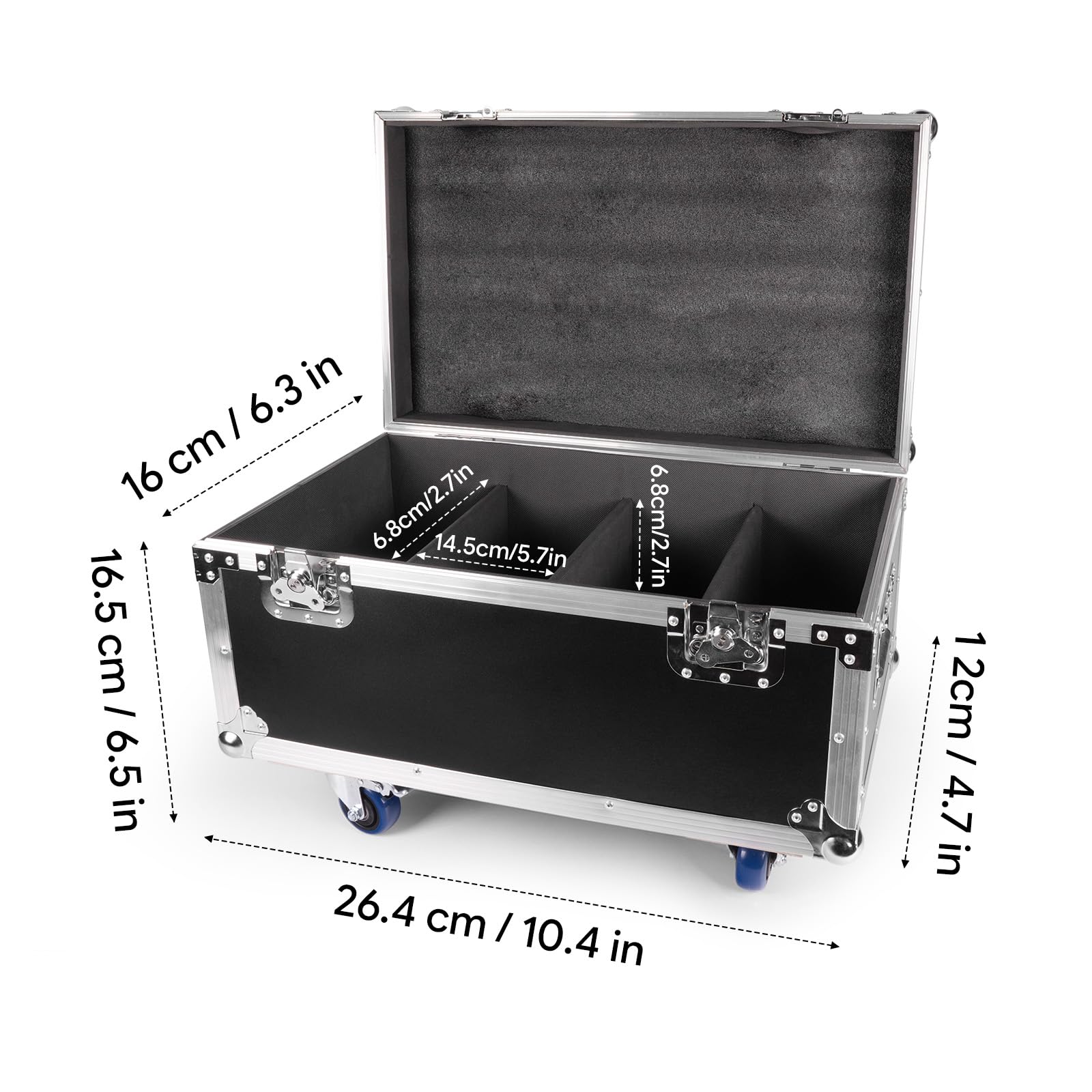 4PCS 200W COB LED Par mit Flightcase, Theater Scheinwerfer 2 in 1 kalt Warmweiß Lichteffekte mit COB Stroboskop für Kirche, Disco Hochzeit Publikums Beleuchtung Party Halloween Weihnachten