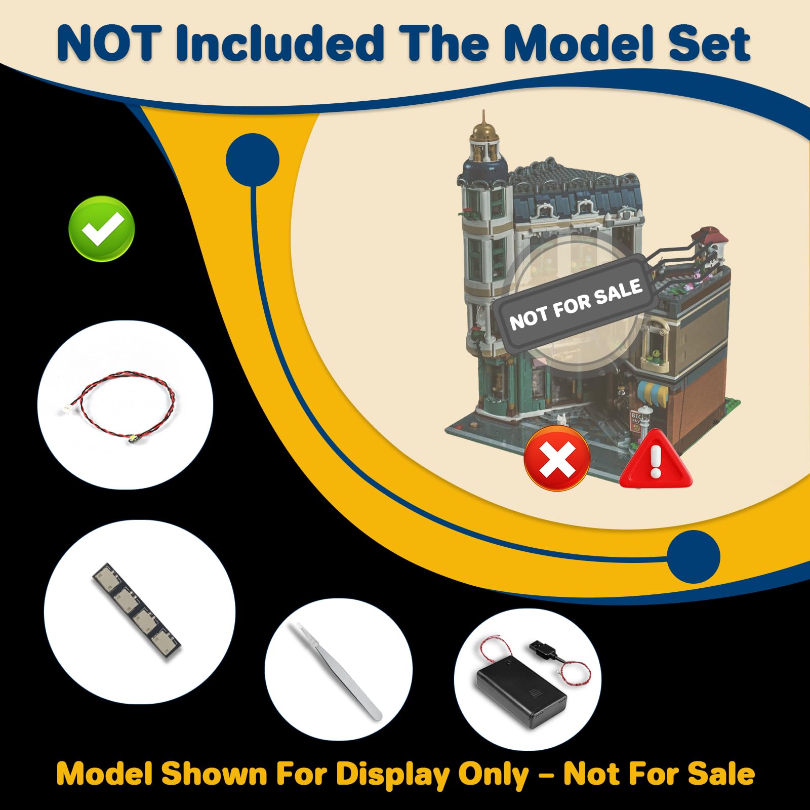 LocoLee LED Light Set Compatible with Lego 11371 Shopping Street LED Decoration Lighting Kit Compatible with Lego Icons 11371 Building Blocks Model - Image 2