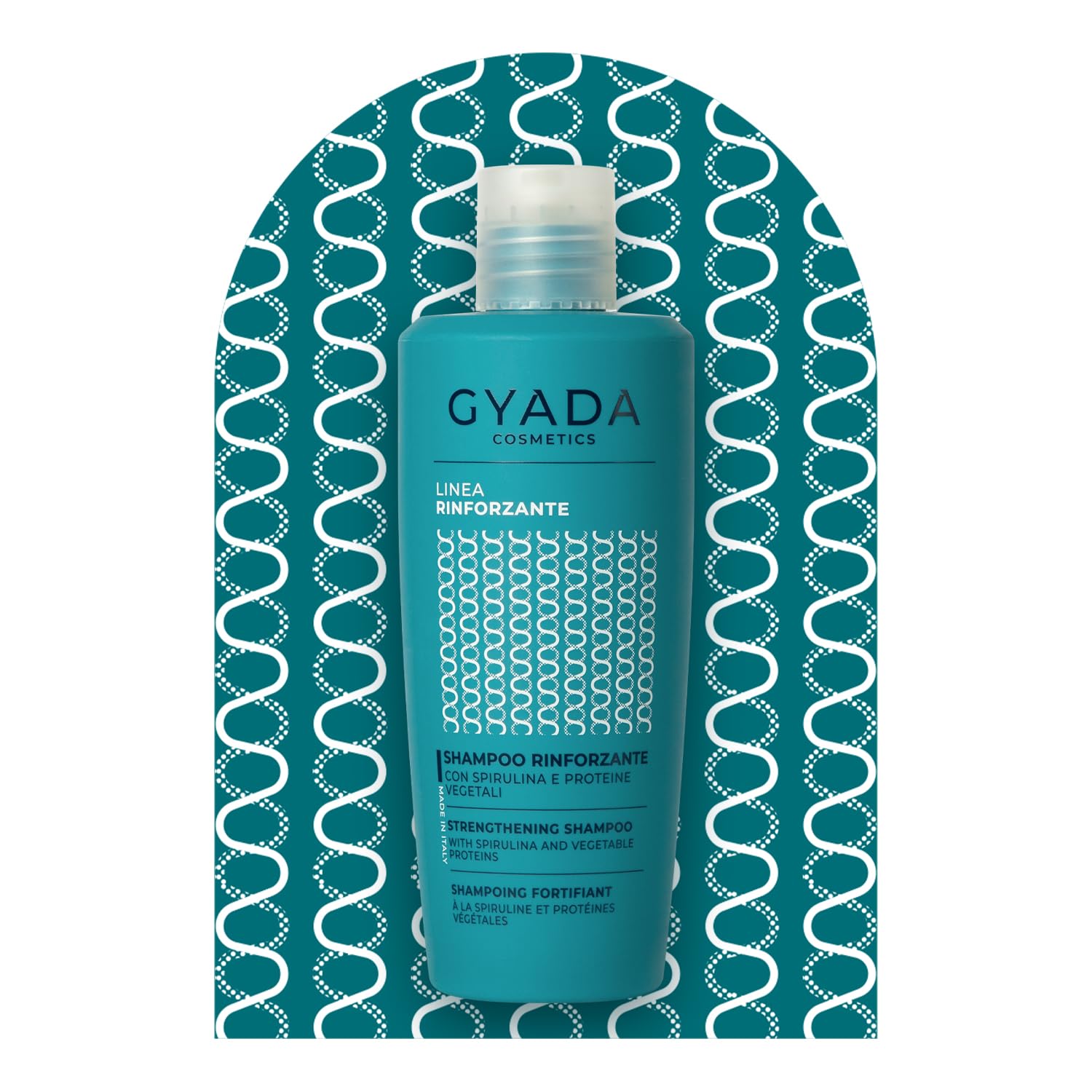GYADA COSMETICS, Shampooing fortifiant à la spiruline, pour cheveux cassants et clairsemés, à l’action restructurante, stimule la repousse des cheveux, à l’avoine et au ginseng, 250 ml