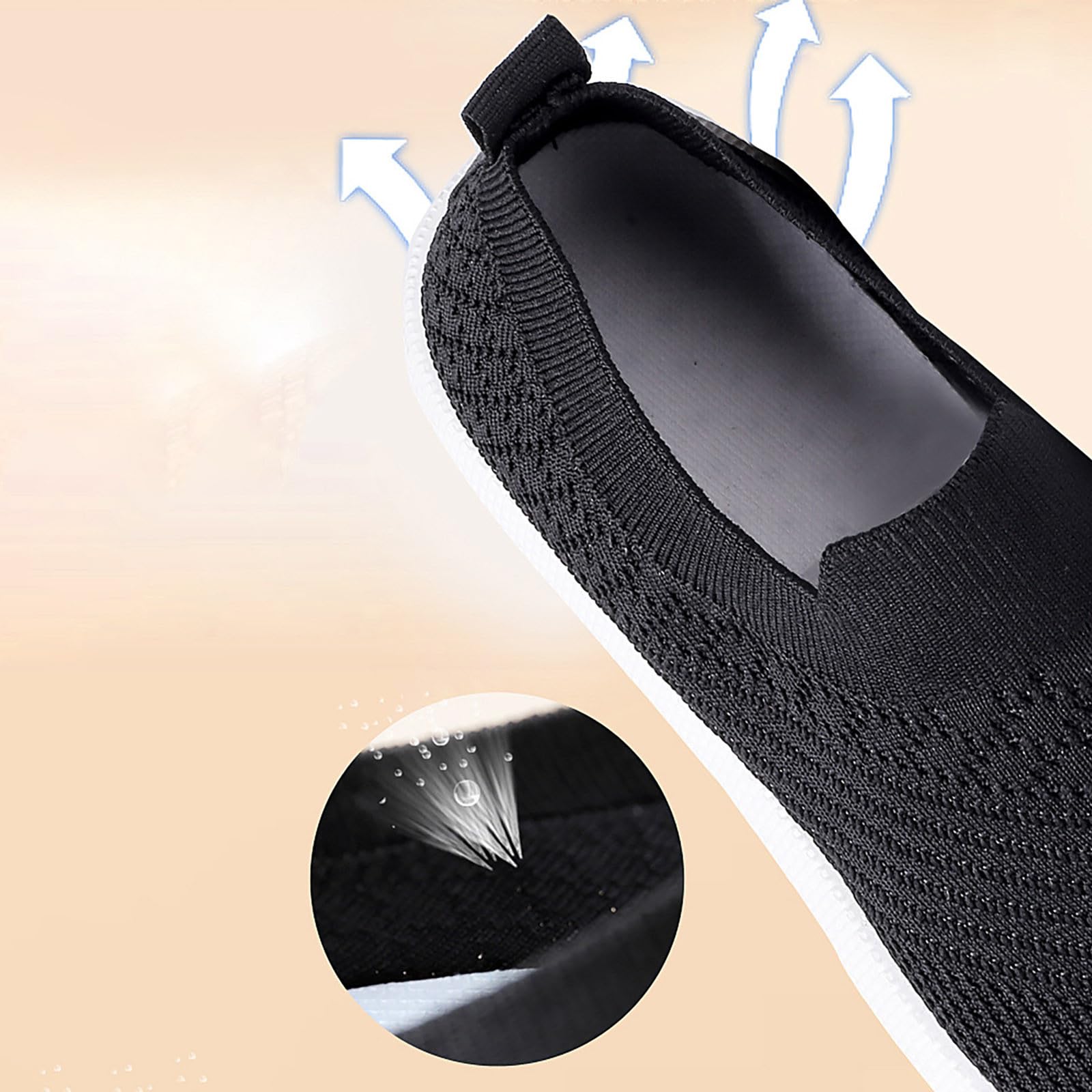 Chaussures tissées à Un étrier pour Femmes, Chaussures Souples et Respirantes, Chaussures de Marche en antidérapantes, Baskets antidérapantes, Noire Chaussure Plate Femme Confortable Chaussure