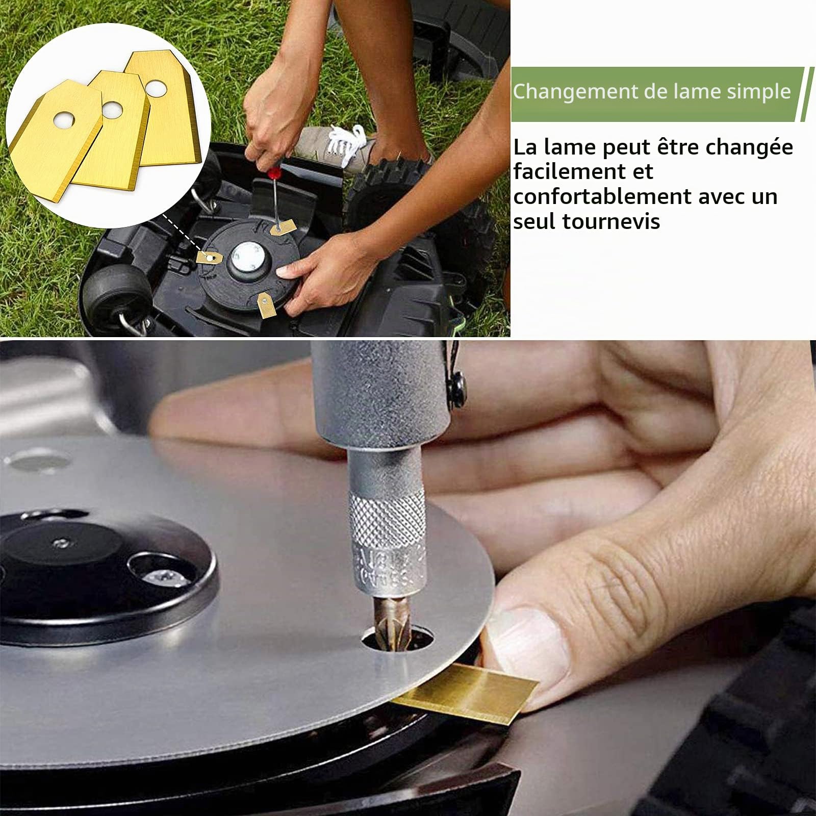 45 Lames de rechange pour Husqvarna Automower/Gardena/Yardforce robot tondeuse, Lames de Couteau en Titane - Lames de Robot tondeuse(3 g - 0,75 mm)-Accessoire de rechange - Avec vis | Lames de rechange 3g/0,75mm avec vis – compatibles avec Automower, Gard