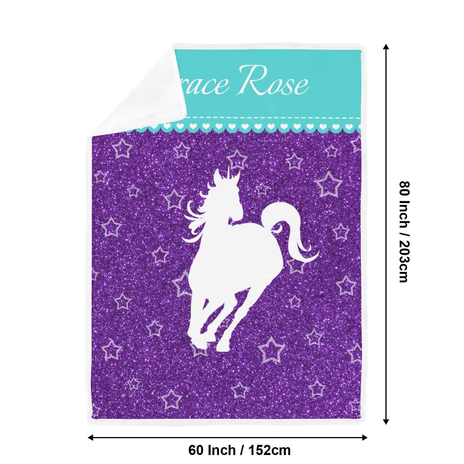 GoTussWO Custom Unicorn Silhouette Purple Glitter lanket That Stays Cool All Night, Cooling Bedding for Hot Sleepers,30x40Inch