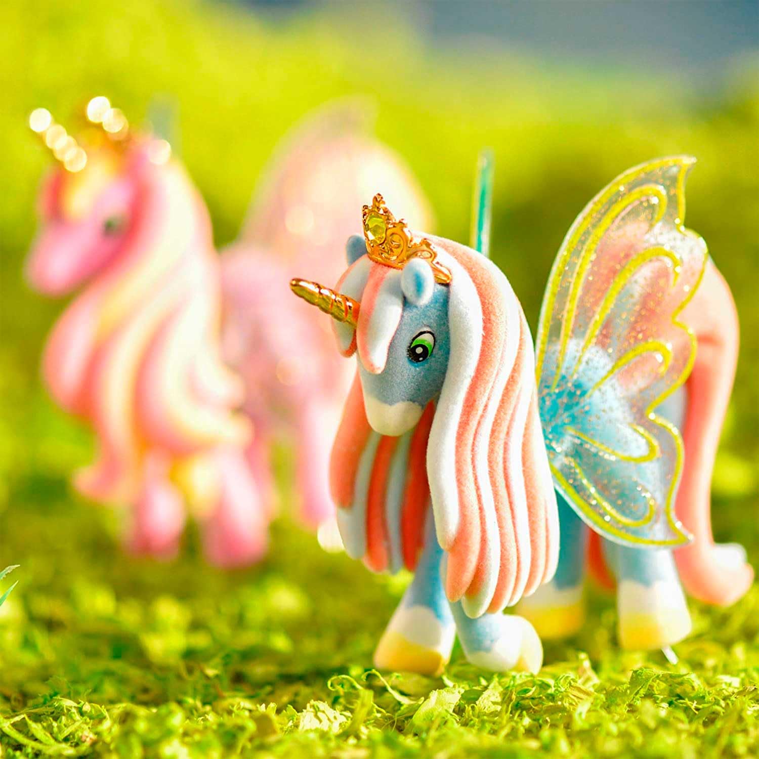 Galupy Unicorn – figurka jednorożca do kolekcjonowania, zabawki jednorożec ze skrzydłami glitter i kryształem Swarovski, prezent dla dziewczynki 3 lata