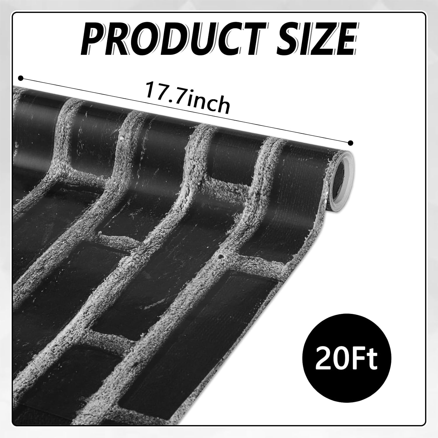 Black Brick Wall Bulletin Board Paper Roll Vintage Theme Stone Brick Bulletin Board Background Paper Back to School Classroom Decor Poster for Art Craft DIY Projects Home Party Supplies 17.7in x 20ft image 2