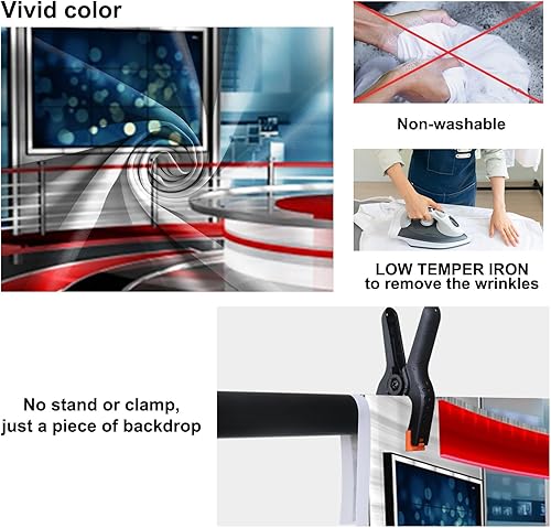 Miniatura 5 de Baocicco Estación de transmisión de televisión de 7 x 5 pies Telón de fondo de noticias Sala de televisión Proyector de escena interior Fotografía