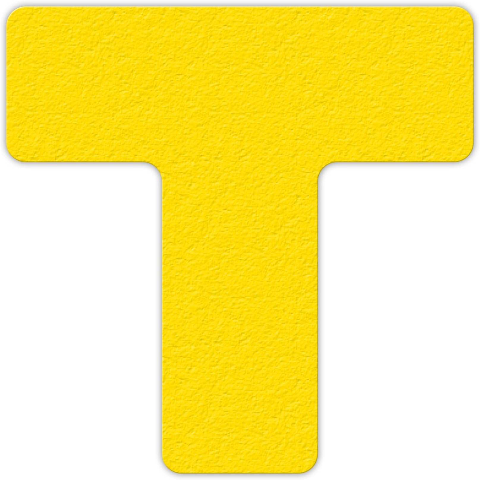Incom Manufacturing Laminated 5S Workplace Floor Organization Markers, T Shaped, Tuff Mark Ultra Durable, Yellow, 6 Inch x 6 Inch, 25 pack, LM130Y