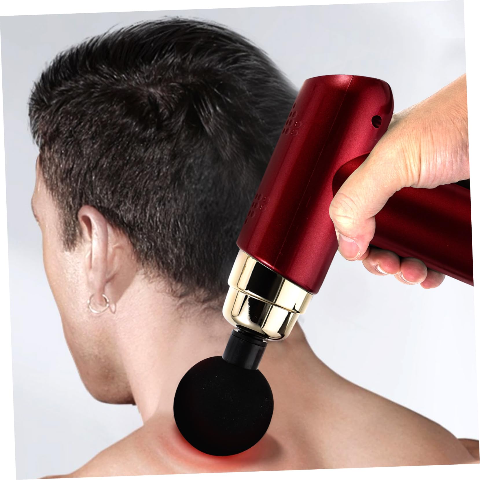 MAGICLULU Massaggiatore Corporeo Elettrico Mini per Fascia Muscolare Massaggiatore Percussione Accessorio Massaggiabile Regolabile da Viaggio per Casa Ufficio