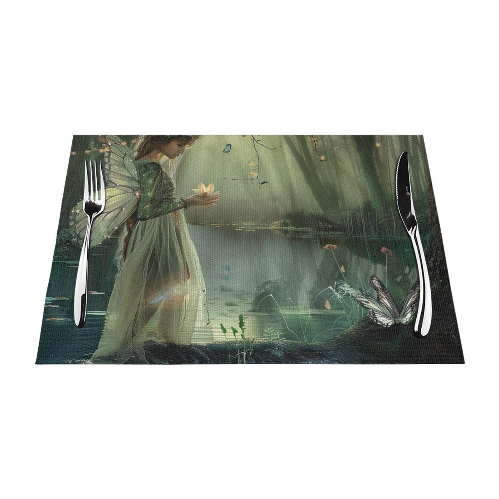 Set de table en PVC lavable résistant à la chaleur lot de 6 pièces de taille 45,7x30,5 cm