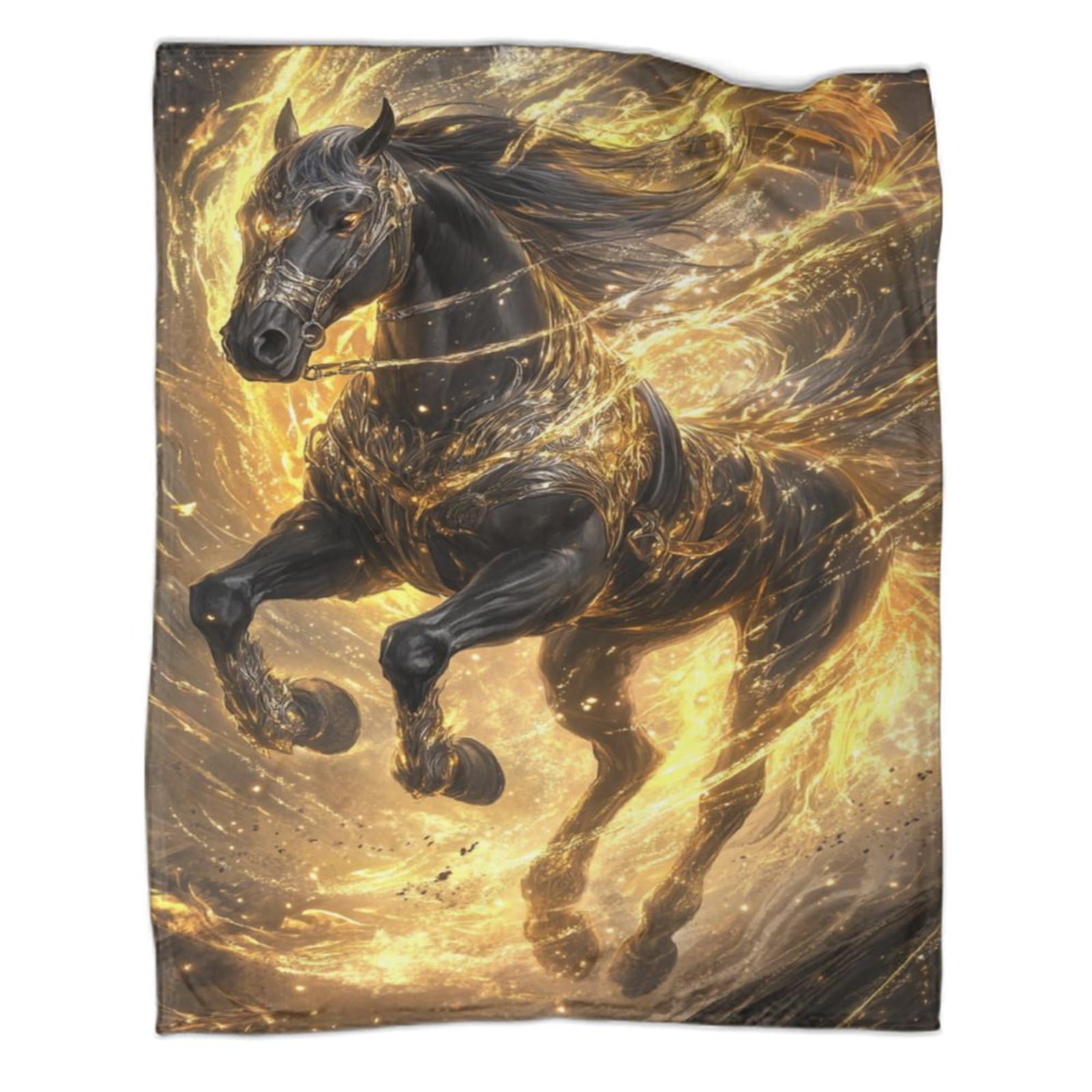 Couverture imprimée beau cheval 3D plaid douillet cadeau adulte et ado