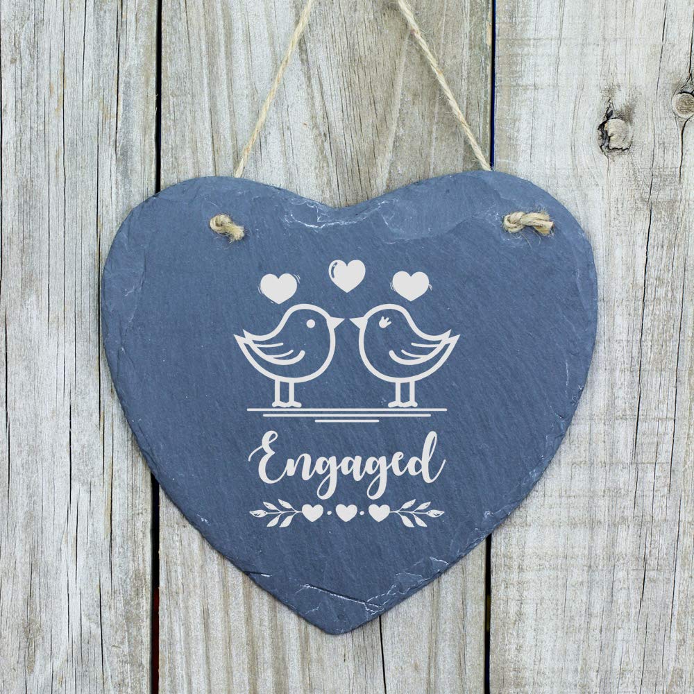 ukgiftstoreonline Engagement Gift Large Slate Heart Plaque