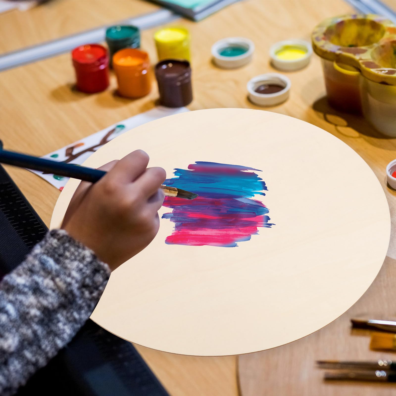 TOYANDONA Set di 5 Dischetti Rotondi in Legno Grezzo per Decorazioni Fai da Te, Design Vuoto, Facile da Appendere, per Artigianato e Cerimonie