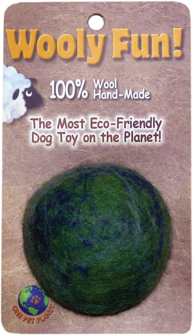 One Pet Planet 86006 2.75-Inch Wooly Fun Ball Dog Toy