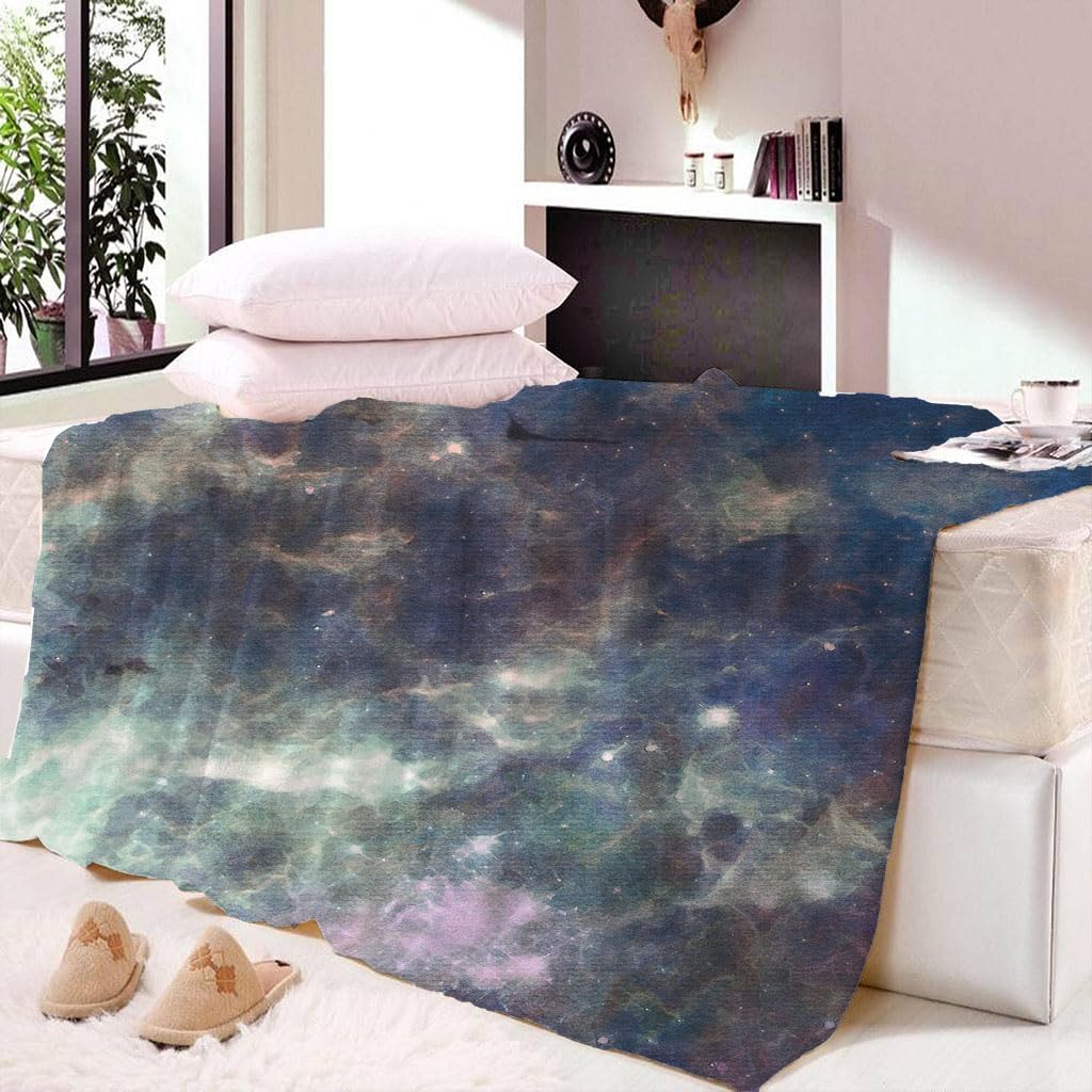 Mantas para Cama De Franela Invierno para Infantil Y Adulto 150X200Cm Manta Polar De Felpa De Microfibra Suave para Sofá, 3D Nubes Coloridas del Cielo Patrón, Cálida Y Transpirable