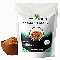 Vista 1 de Mayan's Secret 2 libras de azúcar de coco moreno con certificación USDA orgánica para hornear, bajo índice glucémico, sin refinar, minerales traza