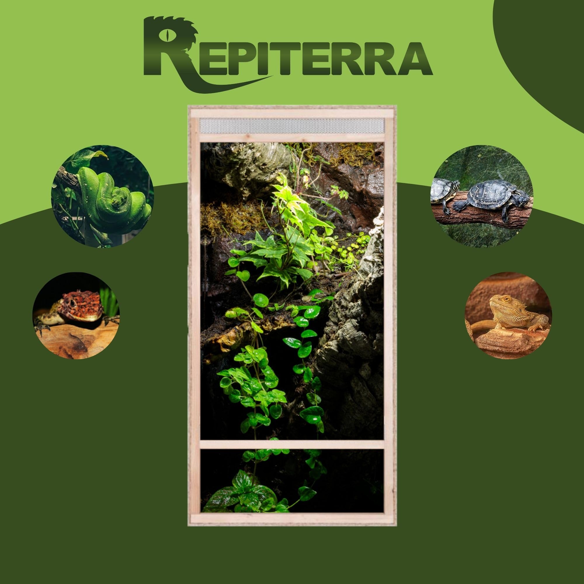 REPITERRA Terrarium en Bois OSB 60x120x60cm avec Aération Facile à Monter