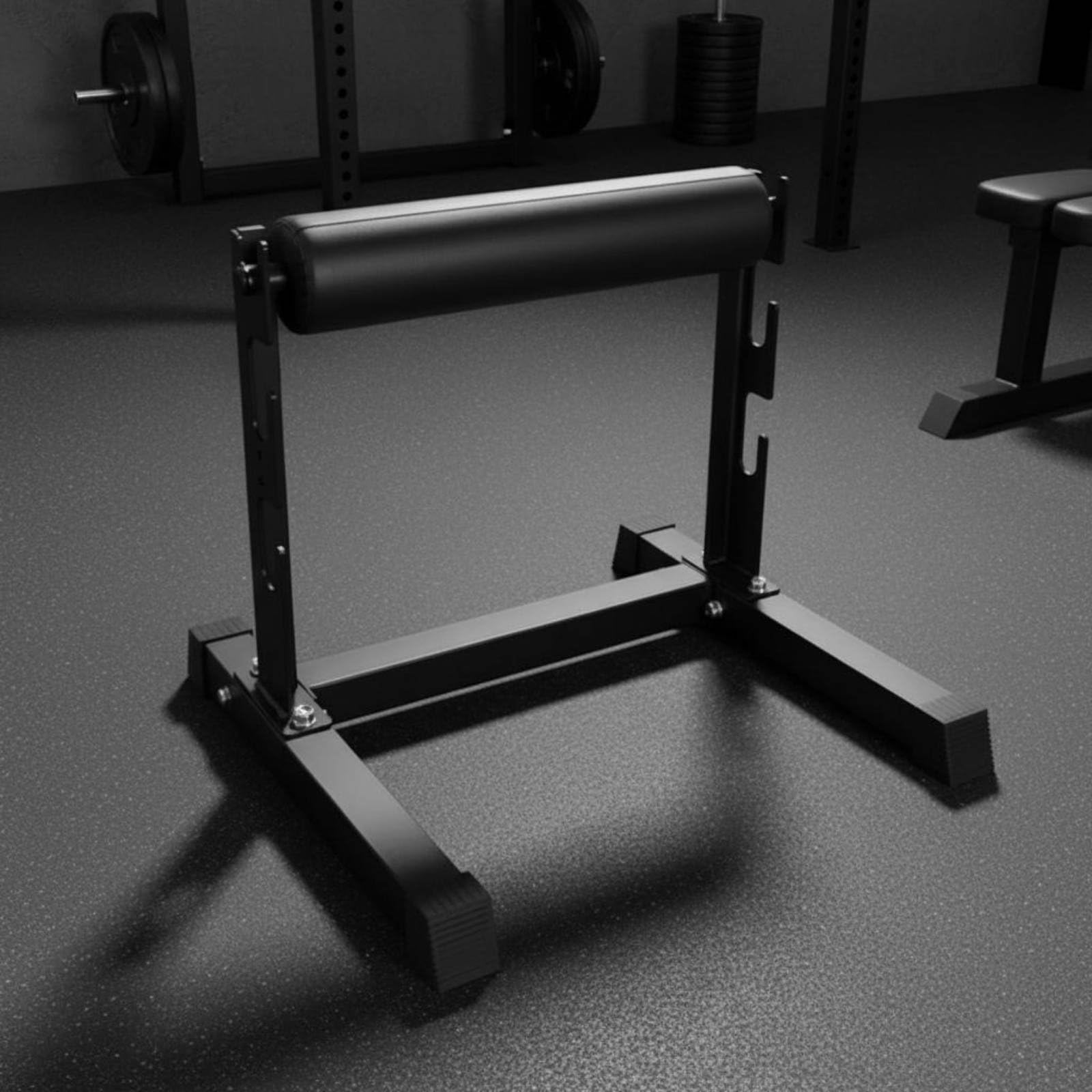 Trainings Squat Rack Bulgarischer Split Squat Ständer Beintraining Stabilitätstrainer aus Stahlrahmen mit Schaum für Kontrollierte Unilateralübungen, Schwarz Haken