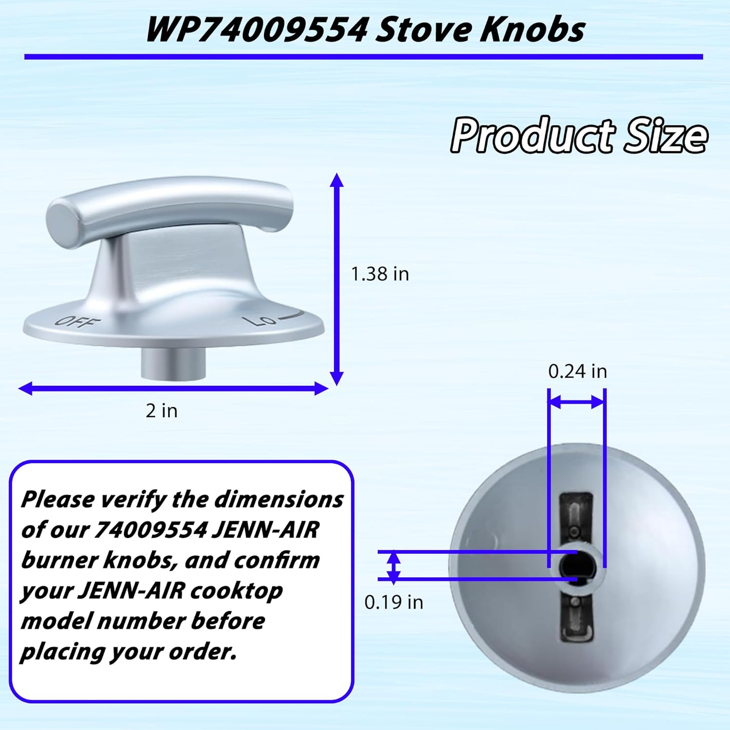 5-Pack WP74009554 Stove Knobs Compatible with JennAir Cooktop JGD8430ADB/JGD8430ADS/JGC8430BDS