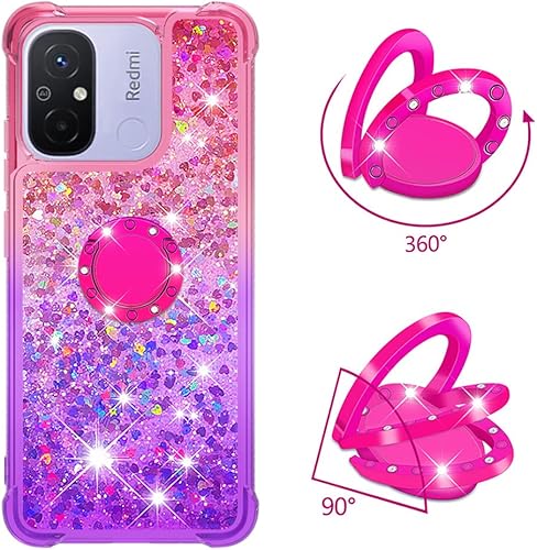 Miniatura 3 de Funda delgada para Xiaomi Redmi 12C, brillante efecto arenas movedizas TPU parachoques con cuatro esquinas protección anticaídas pesada para Redmi