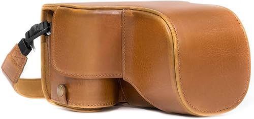 MegaGear Funda de cuero para cámara puede usarse con Sony Alpha A6500 (16-70, 0.709-5.315 in)