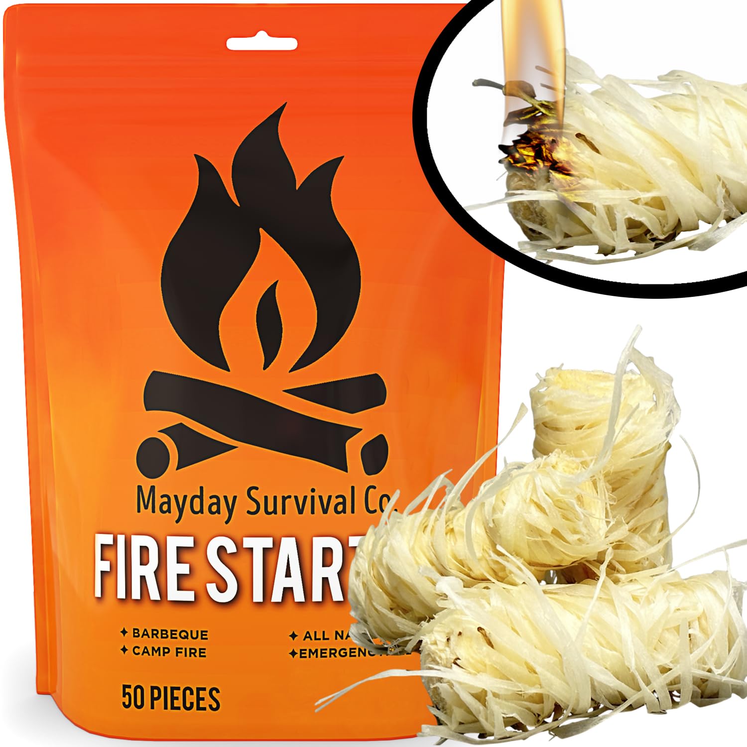 Photo 1 of Fire Starter – Fire Starters for Fireplace – Planet-Friendly Fire Starters for Campfires – Weatherproof Firestarters for Outdoor Fire Pit – Fire Starters for Grill - 50pcs