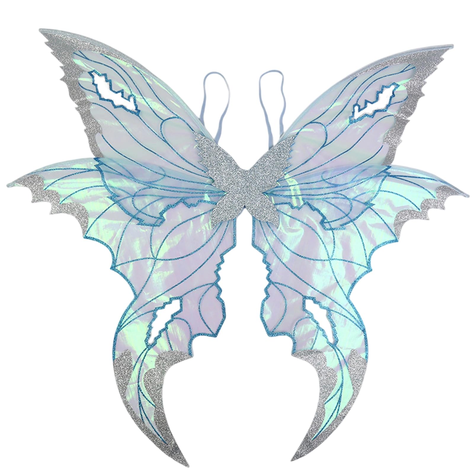Fairy Wings for Adults Women Sparkling Sheer Butterfly Wing (Blue, M)