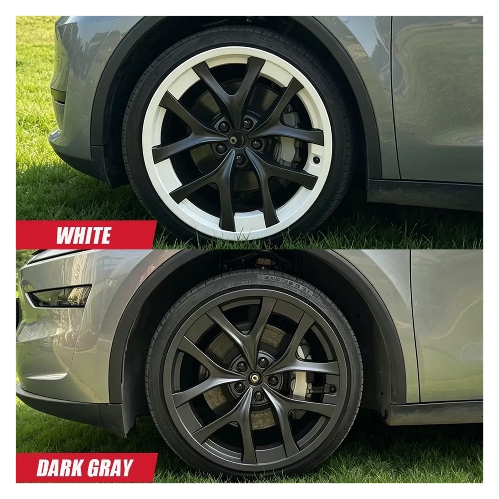 enjoliveur Moyeu Roue Protection pour Anneau 21 Pouces, pour Tesla modèle Y Juniper 2025, Couvercle de Jante ABS 2026 enjoliveurs(Dark Gray-4pcs)