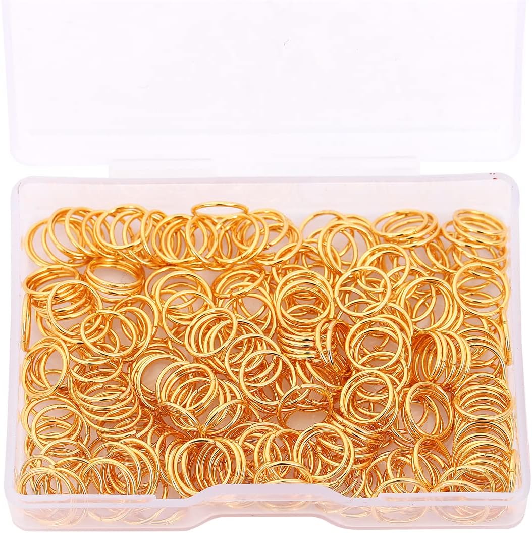 18K Gold Plated Jump Rings Non Tarnish 8mm 300pcs for Jewelry Making Findings - Image 5