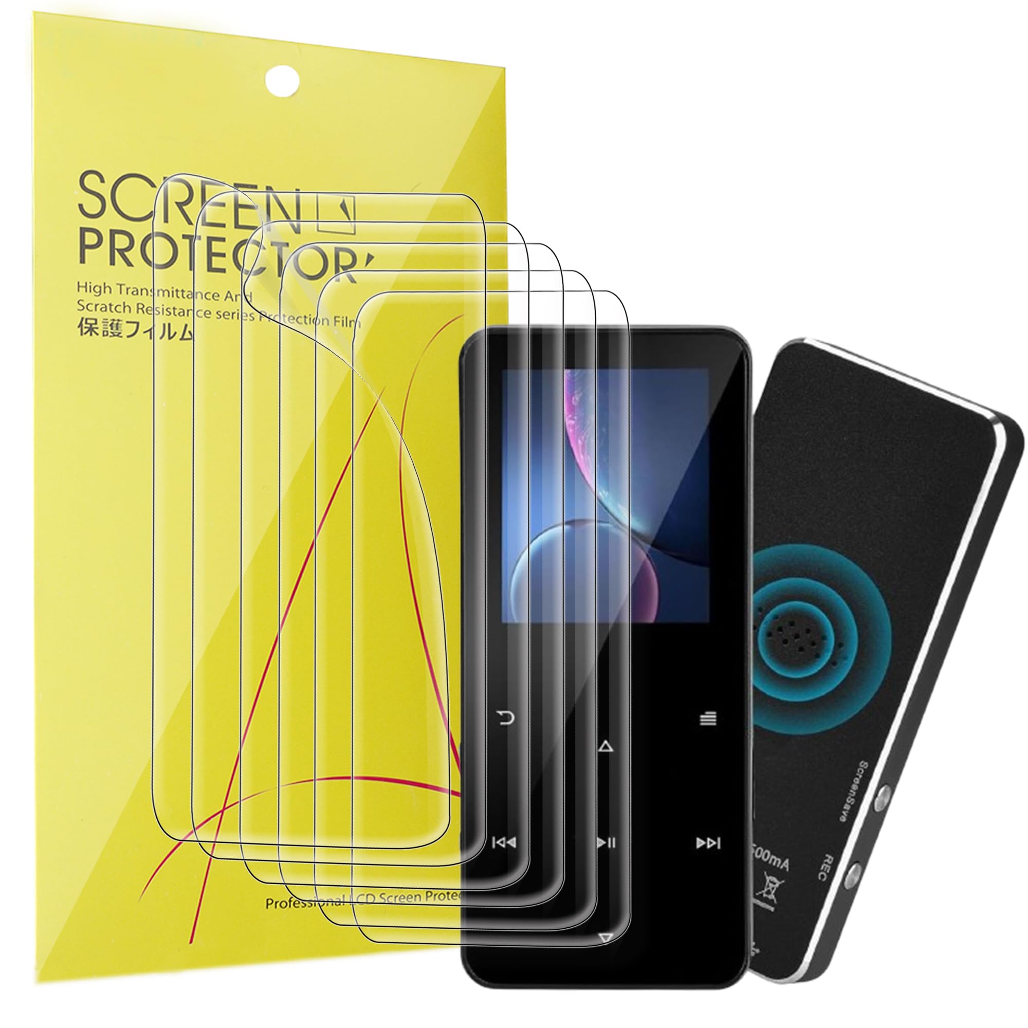 Lamshaw Full Coverage TPU Clear Film Compatible for Suntony K188 MP3 Player/MUSRUN K188 MP3 Player (TPU-6 Pack)