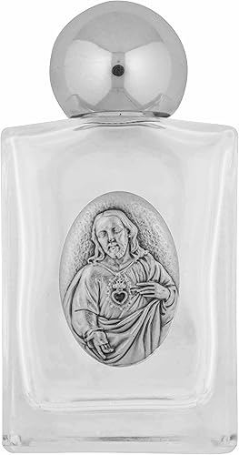Venerare Botella de agua bendita de vidrio (Sagrado Corazón de Jesús)